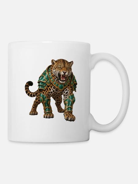 Jaguargolem in Smaragdrüstung - Tasse - Weiß