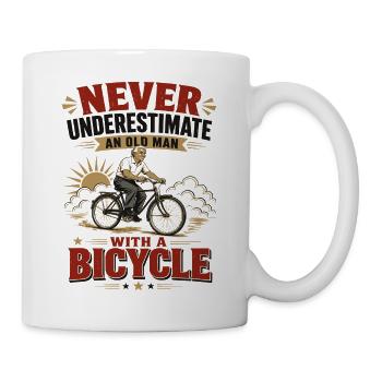 Alter Mann auf dem Fahrrad Vintage - Tasse - Weiß - Rechts
