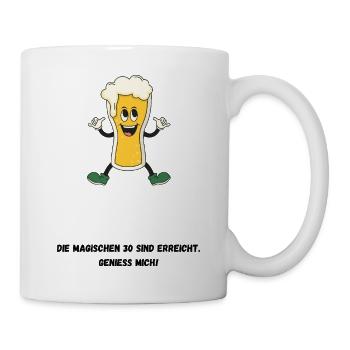 Magische 30 Bier Geburtstag praktisches Geschenk - Tasse - Weiß - Rechts