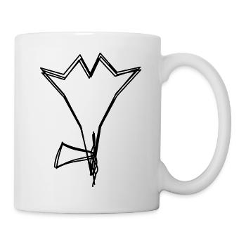 Enzian handgezeichnet - Tasse - Weiß - Rechts
