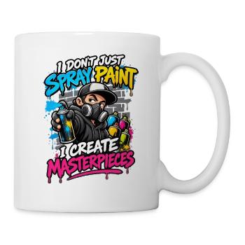 Ich sprühe nicht nur an, sondern erschaffe Meisterwerke - Tasse - Weiß - Rechts