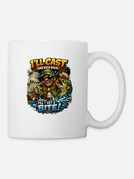 Ich werde werfen und mich zurücklehnen, bis ich einen Biss-Tee habe - Tasse - Weiß