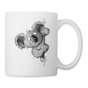 Lustiger Koala um die Ecke I Australien Tiermotiv - Tasse - Weiß - Rechts