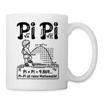 Parabel Pinkeln Mathematik Pi Pi Zahl  - Tasse - Weiß - Rechts