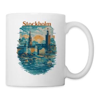 Stockholm Silhouette – Stolz & Liebe für Deine Sta - Tasse - Weiß - Rechts