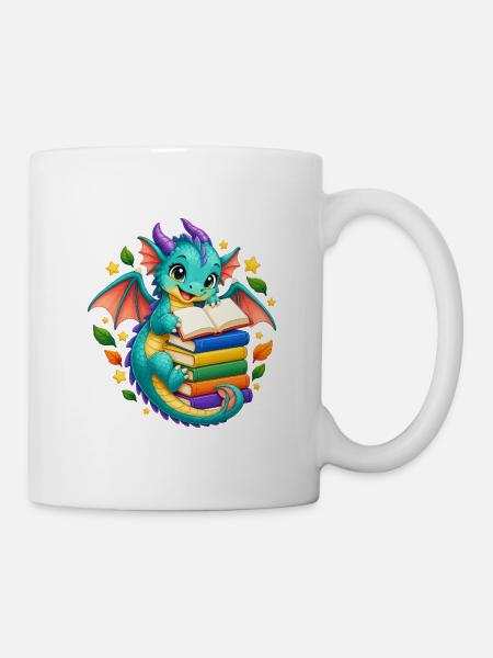 Buchlesender Drachenzauber - Tasse - Weiß