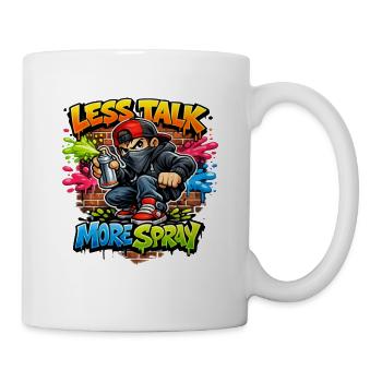 Weniger reden, mehr Graffiti sprühen, Streetwear, Rebel-T-Shirt - Tasse - Weiß - Rechts