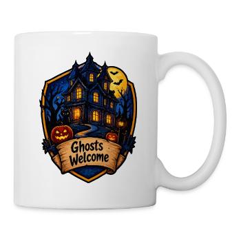 Geisterhaus Halloween Schild - Tasse - Weiß - Rechts