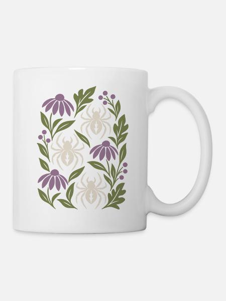 Botanische Spinnen - Tasse - Weiß