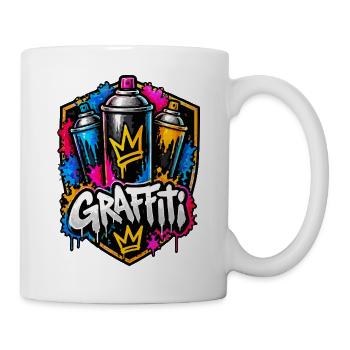 Graffiti Krone Spray Kunst - Tasse - Weiß - Rechts