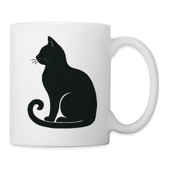 Minimalist cat silhouettes – Cat Illustrations. - Tasse - Weiß - Rechts