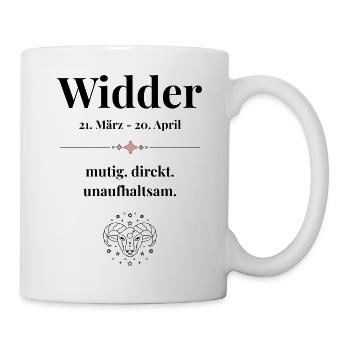 Widder Sternzeichen Eigenschaften - Tasse - Weiß - Rechts