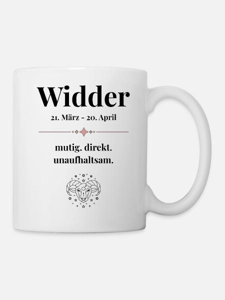 Widder Sternzeichen Eigenschaften - Tasse - Weiß