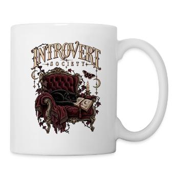 Introvert Society – Gothic Katze - Tasse - Weiß - Rechts