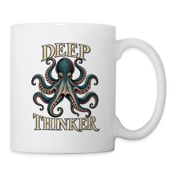 Deep Thinker – Vintage Oktopus - Tasse - Weiß - Rechts