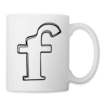 Kleinbuchstabe f handgezeichnet - Tasse - Weiß - Rechts
