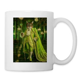 Königskatze im smaragdgrünen Kleid - Tasse - Weiß - Rechts