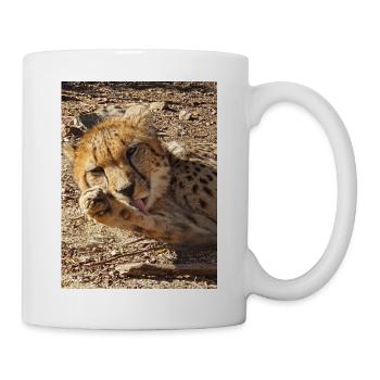 Gepard in seidigem Nap - Tasse - Weiß - Rechts