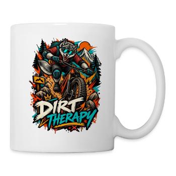  MTB-BIKE DOWNHILL-THERAPY Mountainbike Zubehör - Tasse - Weiß - Rechts