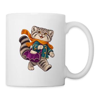 Katzenheld Schal Mantel - Tasse - Weiß - Rechts