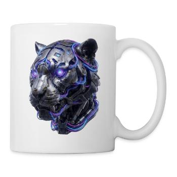 Neon-Tiger Kopf - Tasse - Weiß - Rechts