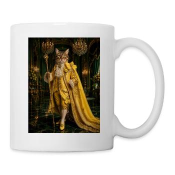 Barocke Goldene Königskatze - Tasse - Weiß - Rechts