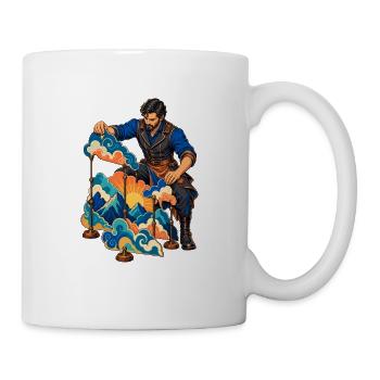 Wolkenkulissen-Szenenmeister mit Bergsonne - Tasse - Weiß - Rechts