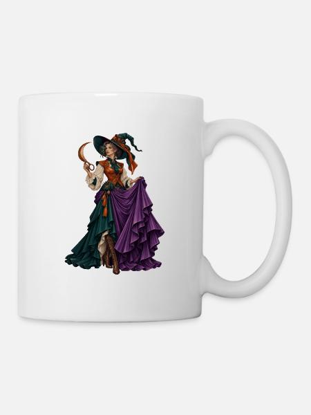 Mondmagierin im Abendkleid - Tasse - Weiß