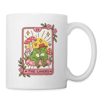 Die liebenden niedlichen Frösche Tarotkarte - Tasse - Weiß - Rechts