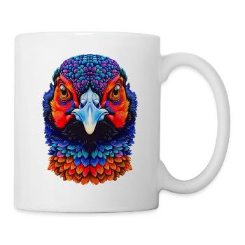 fasanen kopf im Regenbogenstil - Tasse - Weiß - Rechts