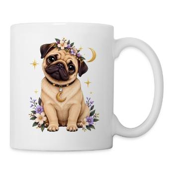 Mops Hund süßer Mops niedlicher Mops - Tasse - Weiß - Rechts