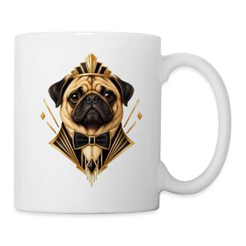 Mops Hund süßer Mops niedlicher Mops - Tasse - Weiß - Rechts