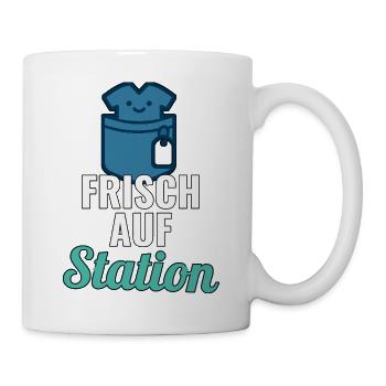 Erster Pflegetag Shirt für die neue Station - Tasse - Weiß - Rechts