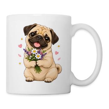 Mops Hund süßer Mops niedlicher Mops - Tasse - Weiß - Rechts
