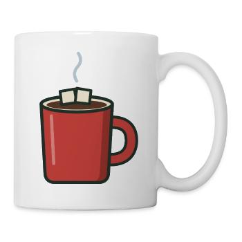 Heiße Schokolade & Marshmallows – Kleines Brust-Emblem - Tasse - Weiß - Rechts