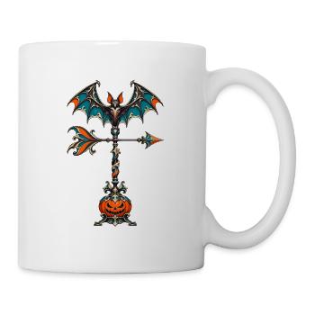 Gothic Halloween-Wetterfahne Kürbis - Tasse - Weiß - Rechts