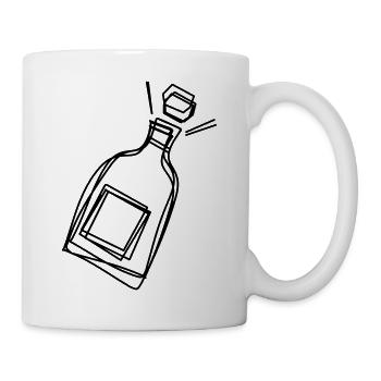 Sektflasche handgezeichnet - Tasse - Weiß - Rechts