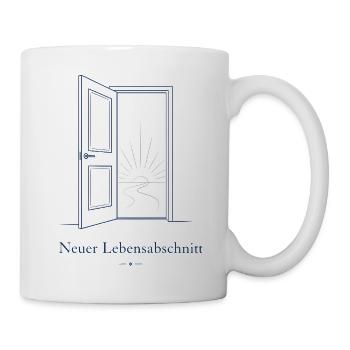 Neuer Lebensabschnitt Offene Tür Sonne Shirt - Tasse - Weiß - Rechts