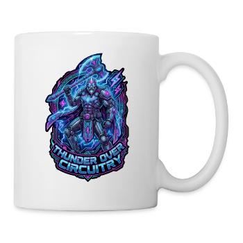 Cyberpunk Thor Neon Synthwave 3D-Schild - Tasse - Weiß - Rechts