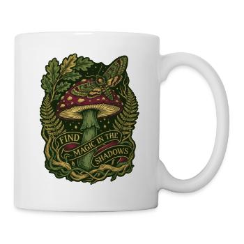 Magischer Wald-Pilzmotten-Inschrift Cottagecore - Tasse - Weiß - Rechts