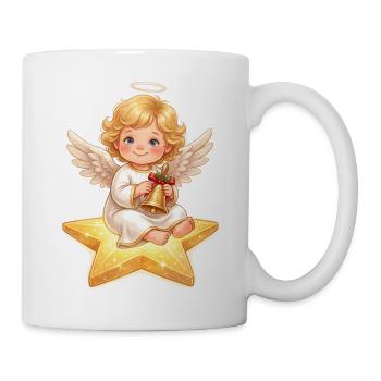 Engelchen mit Glocke, Sternenzauber - Tasse - Weiß - Rechts