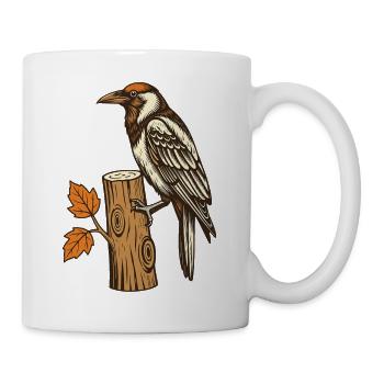 Specht am Herbststamm - Tasse - Weiß - Rechts