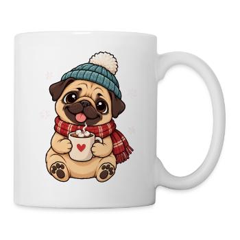 Mops Hund süßer Mops niedlicher Mops - Tasse - Weiß - Rechts