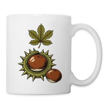 Kastanien im Herbst - Tasse - Weiß - Rechts