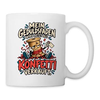 Geduldsfaden Konfetti - Tasse - Weiß - Rechts