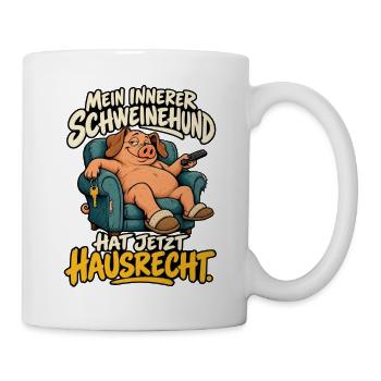 Schweinehund mit Hausrecht - Tasse - Weiß - Rechts