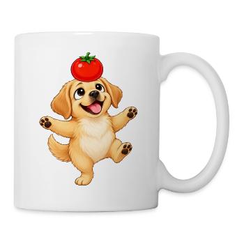 Süßer Labrador Cartoon Tomate balancieren - Tasse - Weiß - Rechts