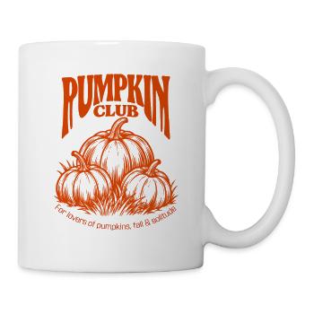 Pumpkin Club – Kürbis Herbst Vintage Design - Tasse - Weiß - Rechts