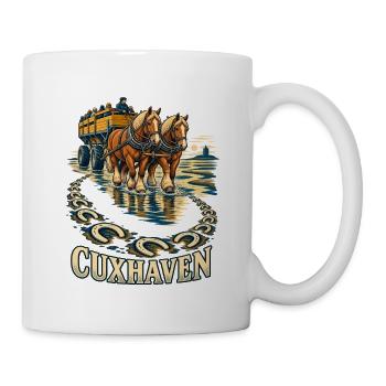 Cuxhaven Wattwagenspuren - Im Watt der Nordsee - Tasse - Weiß - Rechts