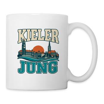 Kieler Jung - Maritime Skyline von Kiel - Tasse - Weiß - Rechts